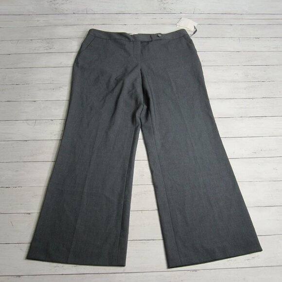 Calvin Klein Women's Gray Pants Size 14 Petite Career Wear Suit Slacks - Picture 1 of 10